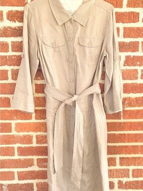 Boden Beige/Taupe Shirt Dress with Belt